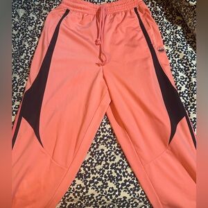 Adidas Kids Bright Coral Joggers with Black Accents